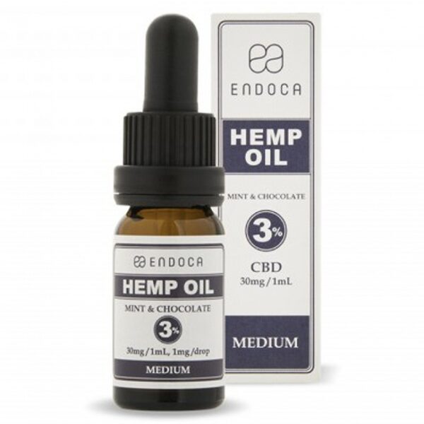 ENDOCA HEMP OIL DROPS CBD 3% (300mg) Mint & Chocolate - 10ml